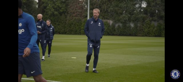 Watch Graham Potter’s First Training Session in Charge of Chelsea