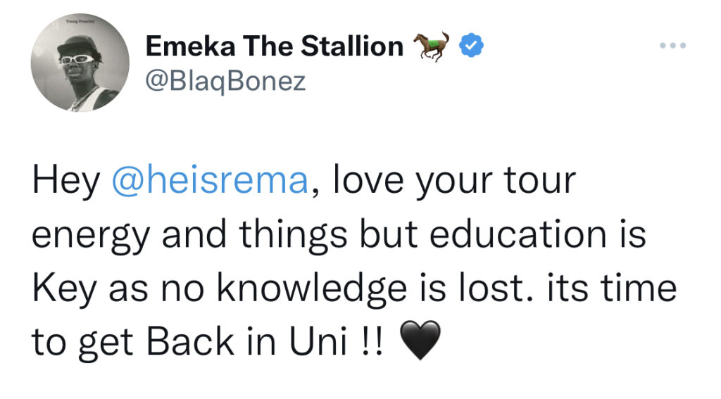 Blaqbonez Sends Rema Advice On Schooling, Read