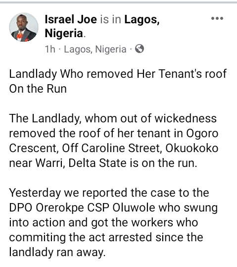 House mistress removes tenant's roof over unpaid rent in Delta (videos)