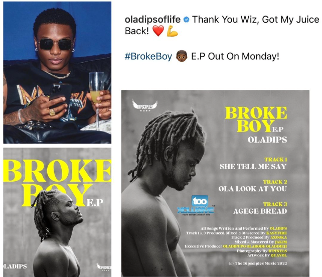 OlaDips Set To Drop An EP Title- “Broke Boys” To Diss Wizkid Check Tracklist