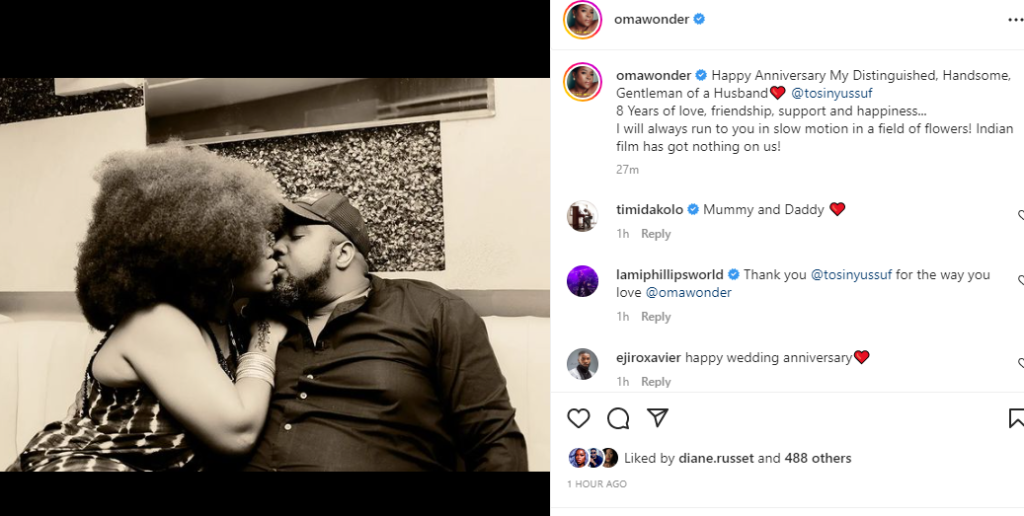 Singer Omawumi And Her Hubby Celebrates Their 5th Wedding Anniversary
