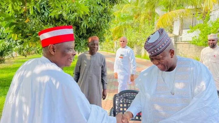 Senator Abdulaziz Yari Pays A Courtesy Visit To Senator Rabiu Kwankwaso At His Residence