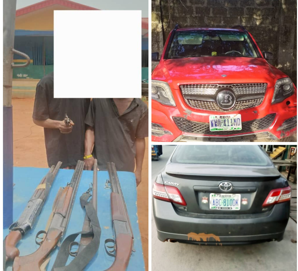 BREAKING: Police arrest two suspected cultists, get well arms and stolen Vehicles in Delta