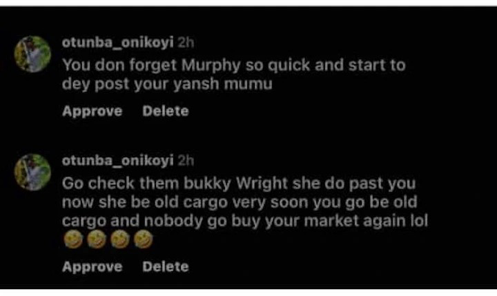 “You don forget Murphy so quick and start to dey post your Yansh mumu”  Fans drag Biodun Okeowo for posting on IG days after Murphy Afolabi’s death, she replied