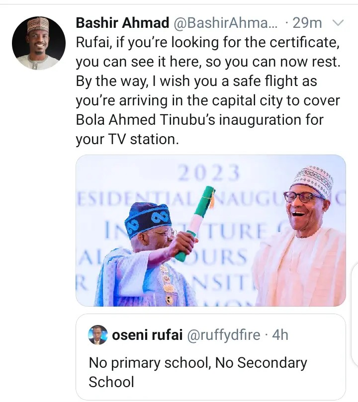 Bashir Ahmad Attack Oseni Rufai After He Claimed That Tinubu Has No Primary & Secondary Certificate