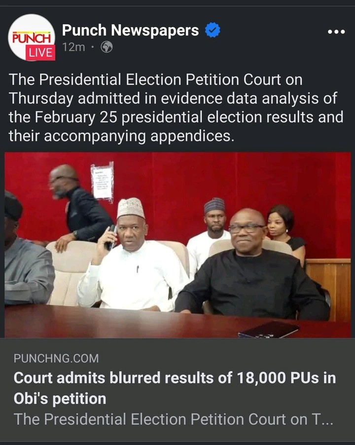 Reactions As Court Admits Blurred Results from 18,088 Polling Units in Peter Obi's Petition