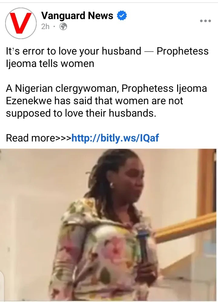 Prophetess Ijeoma: Women Should Not Say They Love Their Husbands