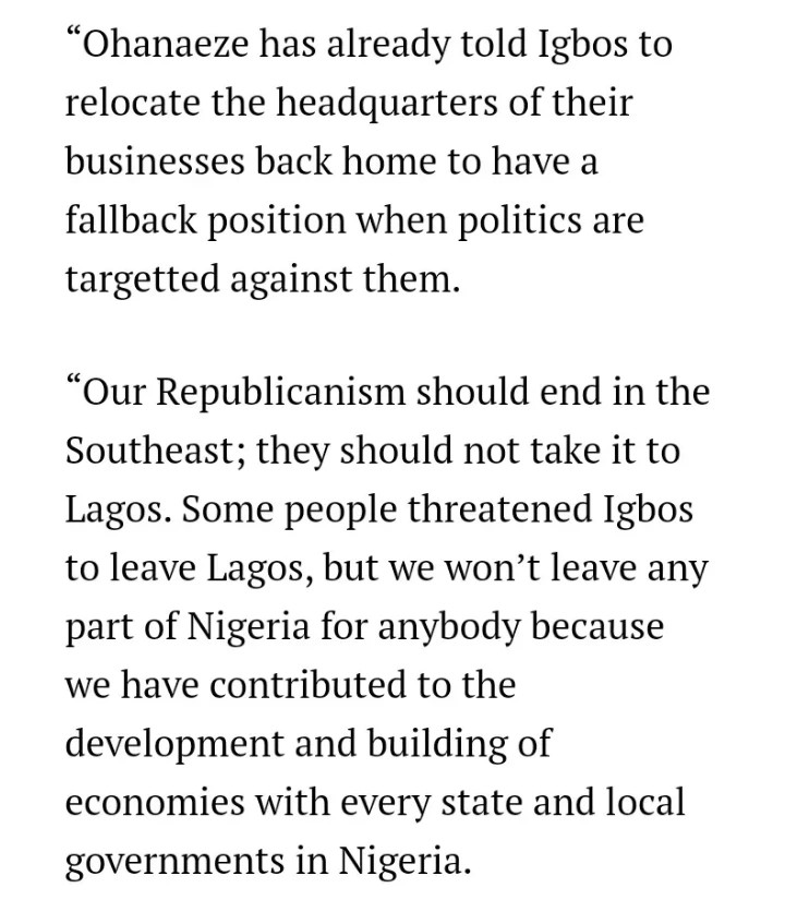 Ohanaeze: Igbos Should Relocate Businesses Back Home After Lagos Market Demolitions

