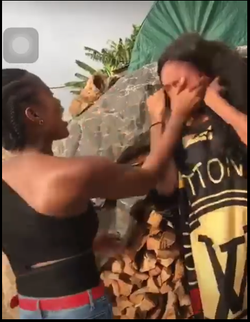 "You Wan Break My Mummy Marriage" Lady Slaps and beat her best friend for allegedly dating her father (Video)