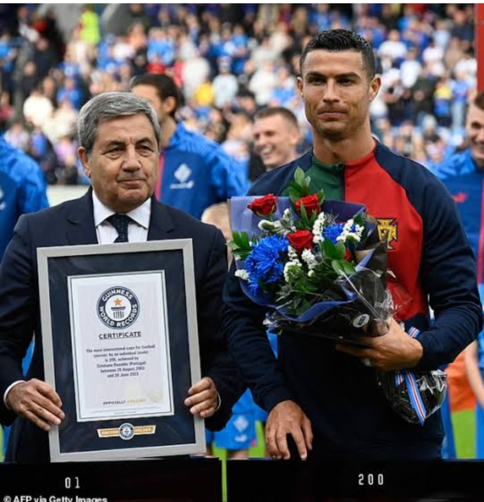 Christiano Ronaldo Wins Guinness World Record, Becomes First Men’s Player To Participate In 200 International Cup