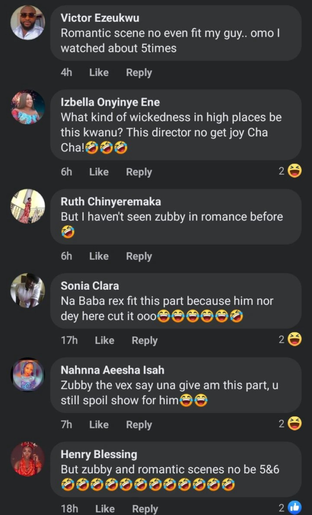 Zubby Michael reacts angrily after director stops him from kissing co-star during shoot