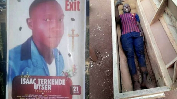 Nigerian Man Dies Hours After he playfully Posed and took Pictures Inside A Coffin (Photos)