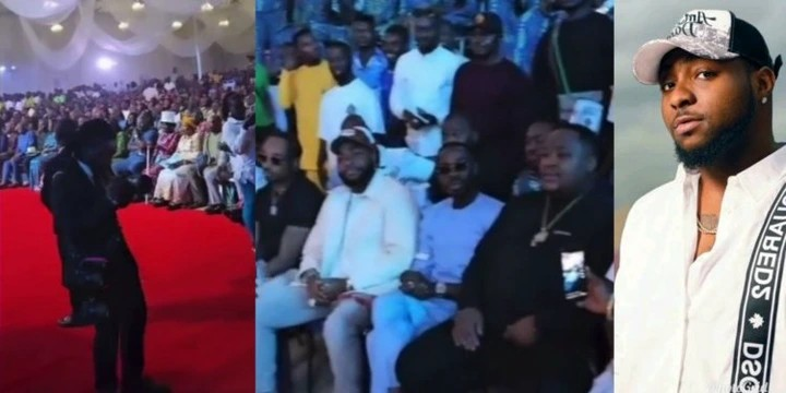 Na church we dey o – Pastor reminds members as they go ‘wild’ over Davido’s appearance 