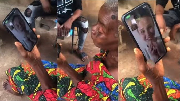 Yah00 B0y uses his granny to beg white client for money via video call (Watch)