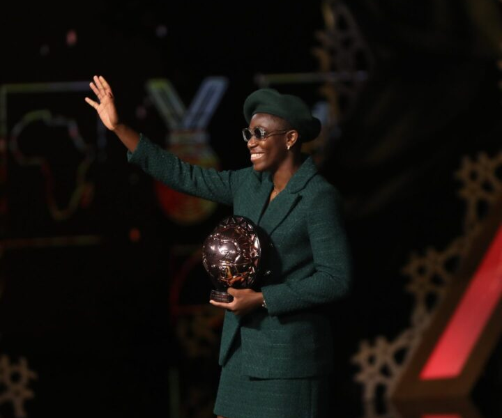 Asisat Oshoala clinches her sixth Player of the Year award at the CAF Awards.