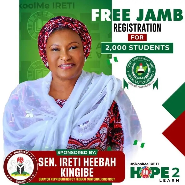 Senator Ireti of FCT Provides Complimentary JAMB Forms for Underprivileged Students