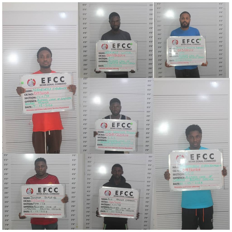 Court in Benin City Sends Seven Internet Fraudsters to Prison