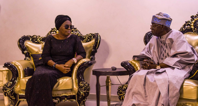 Akeredolu is a fearless fighter - Tinubu pays condolence visit to widow
