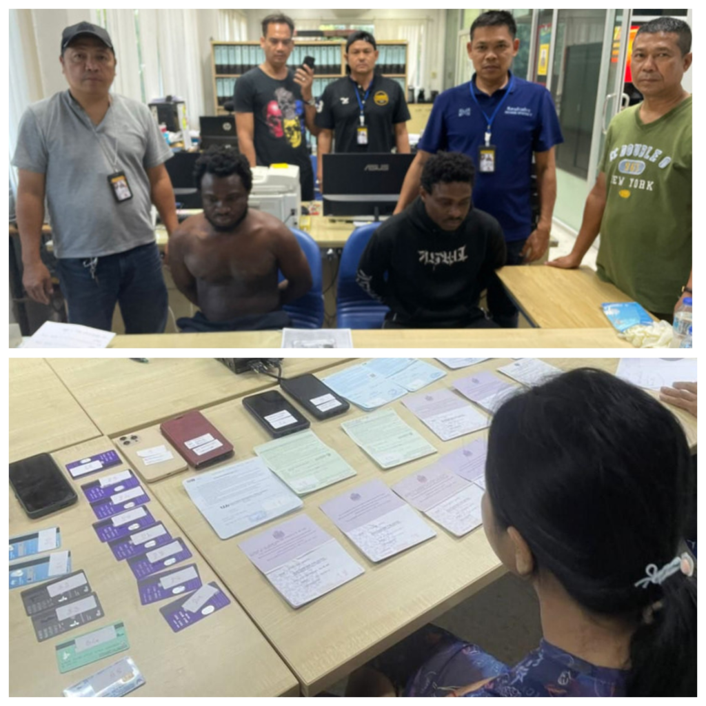 Two Nigerian men and a Thai woman have been arrested in Thailand for their involvement in a romance scam.